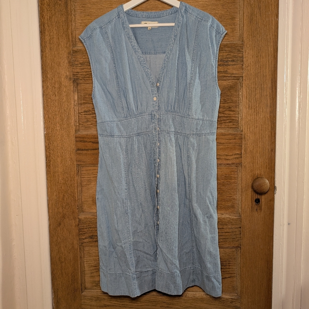 Madewell light indigo denim dress with pockets